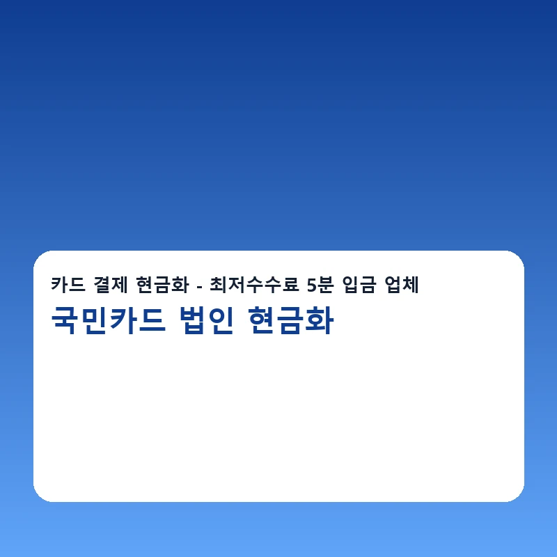 국민카드 법인 현금화 진행순서 단계가 정리된 안내 이미지